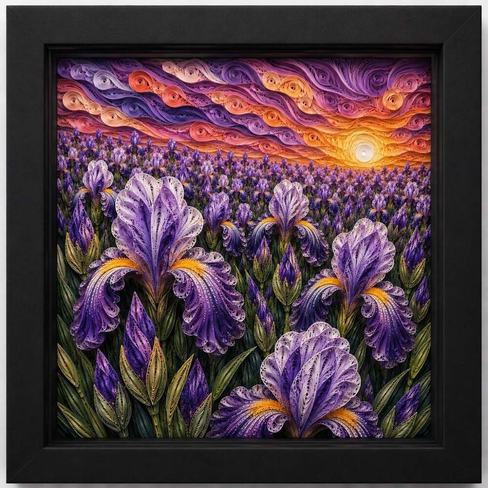 8 X 8 Black Framed Purple Iris F 5 A 4